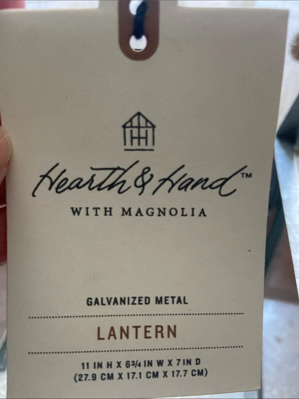 NWT Hearth & Hand with Magnolia Galvanized Silver Metal Lantern
